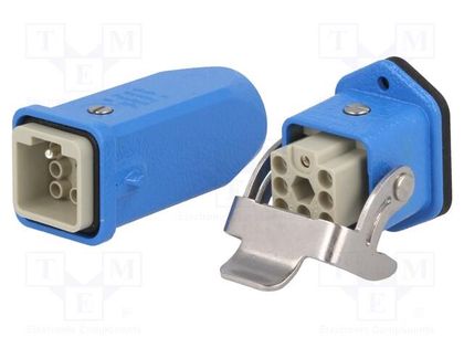 Connector: HDC; male + female; plug + socket,complete set; PIN: 7 HARTING 10360070001