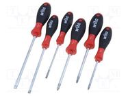 Kit: screwdrivers; Phillips cross,Pozidriv cross,slot; 6pcs. WIHA