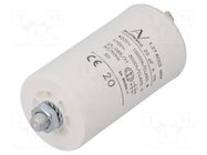 Capacitor: polypropylene; motors, run; 20uF; 420VAC; Ø45x74mm; ±5% KEMET