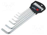 Wrench-set; hex key; Chrom-vanadium steel; 7pcs. WIHA