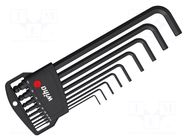 Wrench: hex key-set; Chrom-vanadium steel,hardened steel WIHA