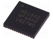 IC: SoC; QFN48; 16kBRAM,256kBFLASH; 16bit timers: 3; Bluetooth: BLE NORDIC SEMICONDUCTOR