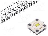 Microswitch TACT; SPST-NO; Pos: 2; 0.05A/12VDC; SMT; LED; white DIPTRONICS