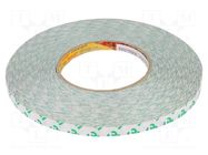 Tape: fixing; W: 9mm; L: 50m; Thk: 0.26mm; acrylic; white; -40÷70°C 3M