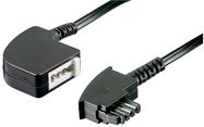 TAE-F Extension Cable 4-Pin, 6 m, black - copper-clad aluminium wire (CCA), TAE-F male > TAE-F female