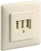 3x TAE-NFN Wall Plate, Flush Mount, beige - with screw connection