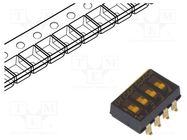 Switch: DIP-SWITCH; Poles number: 4; OFF-ON; 0.025A/24VDC; Pos: 2 C&K