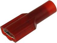 TERMINAL, FEMALE DISCONNECT, 0.25", CRIMP, RED