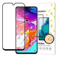 Wozinsky Tempered Glass Full Glue Super Tough Screen Protector Full Coveraged with Frame Case Friendly for Samsung Galaxy A70 black, Wozinsky