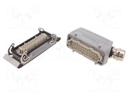 Connector: HDC; male + female; HE; PIN: 24; 16A; 500V; 24+PE; size 8 WEIDMÜLLER