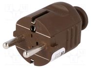 Connector: AC supply; male; plug; 2P+PE; 230VAC; 16A; brown; PIN: 3 PCE