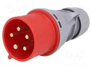 Connector: AC supply 3-phase; plug; male; 32A; 400VAC; Turbo Shark PCE