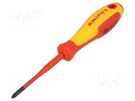 Screwdriver; insulated; Phillips; PH1; Blade length: 80mm; 1kVAC KNIPEX