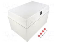 Enclosure: wall mounting; X: 200mm; Y: 300mm; Z: 180mm; CAB; grey FIBOX