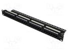 Patch panel; RJ45; Cat: 6; RACK; black; Number of ports: 24; 19" LOGILINK