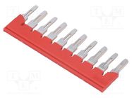 Comb bridge; ways: 10; red; Width: 8mm; UL94V-0 