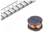 Inductor: wire; SMD; 470uH; 340mA; ±10%; Ø: 8mm; 1.96Ω; H: 5mm BOURNS