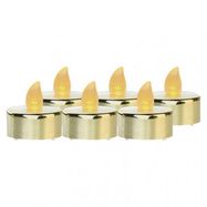 LED decoration – 6x tealight, gold, 6x CR2032, indoor, vintage, EMOS