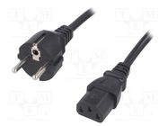 Cable; 3x1mm2; CEE 7/7 (E/F) plug,IEC C13 female; PVC; 3m; black LIAN DUNG