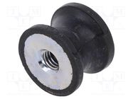 Vibration damper; M6; Ø: 20mm; rubber; L: 15mm; H: 6mm; 374N; 100N/mm ELESA+GANTER