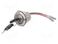 Switch: key switch; Stabl.pos: 2; Switch.method: ON-ON; Ø30mm; 90° ONPOW