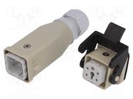 Connector: HDC; male + female; C146,heavy|mate; PIN: 5; 4+PE; M20 AMPHENOL