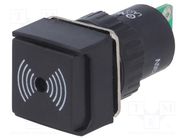 Signaller: sound; 75dB; Illumin: none; IP40; Ø16mm; max.6mm; plastic ONPOW