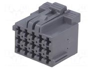 Connector: wire-wire; plug; female; JPT; for cable; PIN: 15; grey TE Connectivity