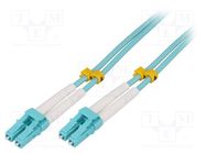 Fiber patch cord; OM3; LC/UPC,both sides; 0.5m; LSZH; turquoise LOGILINK