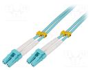 Fiber patch cord; OM3; LC/UPC,both sides; 1m; LSZH; turquoise LOGILINK
