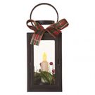 LED decoration – Christmas lantern with candle, black, 20 cm, 3x AAA, indoor, vintage, EMOS