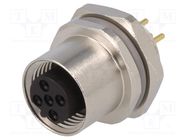 Connector: M12; socket; PIN: 5; female; B code-Profibus; THT; IP67 TE Connectivity