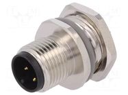 Connector: M12; socket; PIN: 4; male; 250V; straight; IP67; soldering TE Connectivity