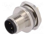 Connector: M12; socket; PIN: 3; male; 250V; straight; IP67; soldering TE Connectivity