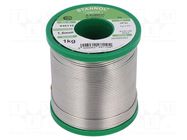 Tin; lead free; Sn99Cu1; 1.5mm; 1kg; reel; 227°C; Flux cont: 3.5% STANNOL