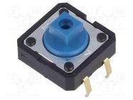 Microswitch TACT; SPST-NO; Pos: 2; 0.05A/24VDC; THT; none; 1.27N OMRON Electronic Components