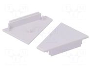 Cap for LED profiles; white; 2pcs; ABS; CORNER27 TOPMET