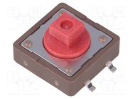 Microswitch TACT; SPST-NO; Pos: 2; 0.05A/12VDC; SMT; none; 2.6N DIPTRONICS