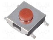 Microswitch TACT; SPST-NO; Pos: 2; 0.05A/12VDC; SMT; none; 1.6N 