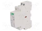 Contactor: 2-pole installation; 25A; 230VAC; NO x2; IP20; -25÷50°C F&F