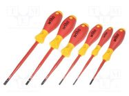 Kit: screwdrivers; insulated; 1kVAC; Pozidriv®,slot; SoftFinish® WIHA