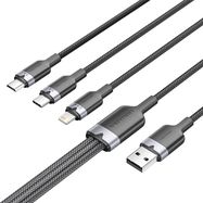 USB 2.0 A male to 3-in-1 USB-C, Lightning and Micro-B male cable Vention 3A CTPBG 1.5m, Vention