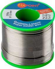 Professional Solder Lead-Free, ø 1.0 mm, 250 g - content: 3.5 % silver, 0.7 % copper, 95.8 % tin, content of flux core: 2.5 %, melting point 217° C