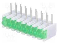 LED; in housing; No.of diodes: 8; green; 20mA; Lens: diffused,green 