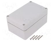 Enclosure: multipurpose; X: 78mm; Y: 118mm; Z: 54mm; ABS; grey; IP67 KRADEX