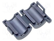 Ferrite: two-piece; on round cable; A: 22mm; B: 18mm; C: 7mm; D: 15mm TDK