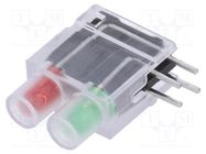 LED; in housing; 3.9mm; No.of diodes: 2; red/green; 20mA; 40° SIGNAL-CONSTRUCT
