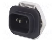 Connector: AC supply; 4.8x0,8mm connectors; male; 4761; 10A; PIN: 3 SCHURTER