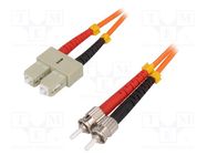 Fiber patch cord; OM2; SC/UPC,ST/UPC; 3m; Optical fiber: 50/125um 