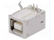 Connector: USB B; socket; on PCBs; THT; PIN: 4; angled 90°; shielded MOLEX